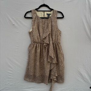 H&M Leopard Print Sleeveless Dress Mini CUTE! Size 8 BOHO